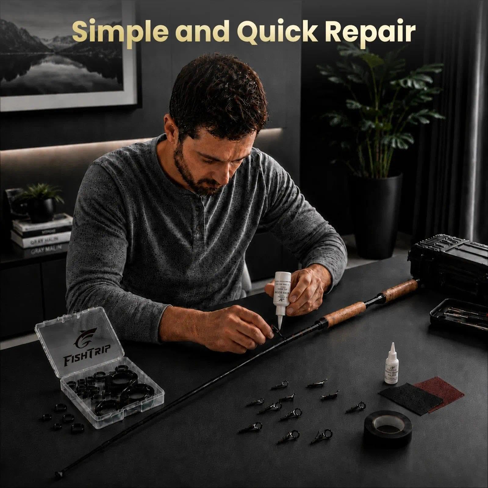 Amazon.com: FishTrip Fishing Rod Repair Kit Ceramic Guide Rings